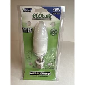 Feit‎ Electric ECObulb 40w Fluorescent Bulb with Candelabra Converter - NIB